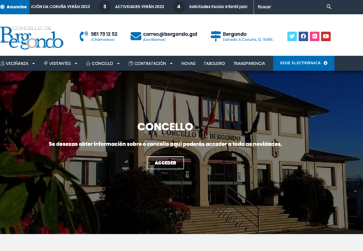 O Concello estrea unha nova web municipal, intuitiva, accesible e moderna